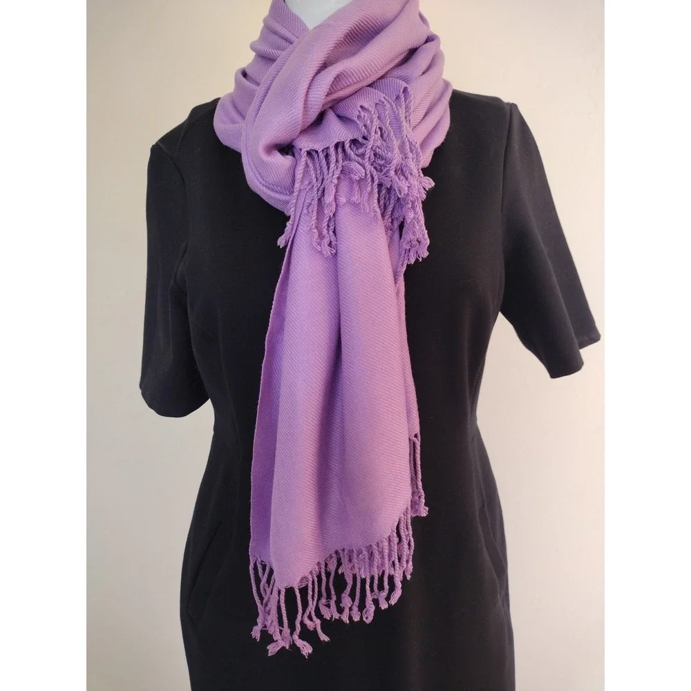 Pashmina Cashmire‎ scarf wrap shawl Purple Lightweight Chic Elegant 66x29